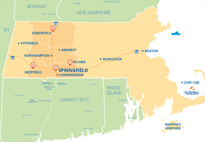 Massachusetts Map with Baystate Health Service Areas