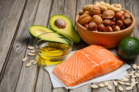 foods like salmon with healthy fats