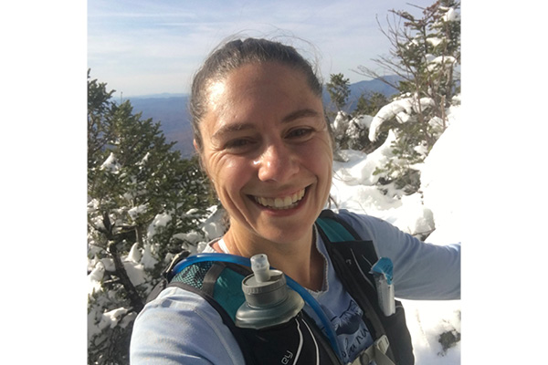 Sarah Kleinschmidt, MD winter hiking in the snow
