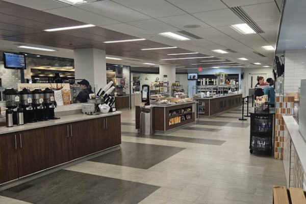 baystate health cafeteria coffee machines and food line
