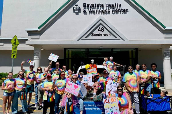 greenfield family medicine residency team in front of the baystate health center
