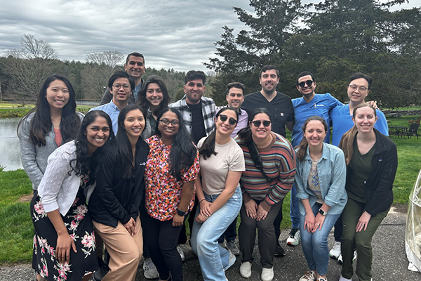 a large group of internal medicine residents at a wellness retreat