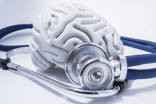 brain with a stethoscope around it