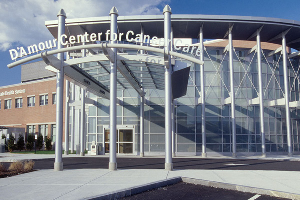 exterior of the d'amour center for cancer care