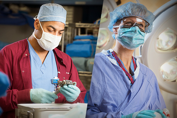 photos of two physicians practicing their specialities