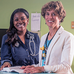 Dr. Monique Abrams, intern, and Dr. Laura Koenigs, Program Director, Pediatrics Residency