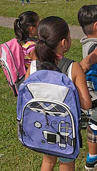 Kids and backpacks