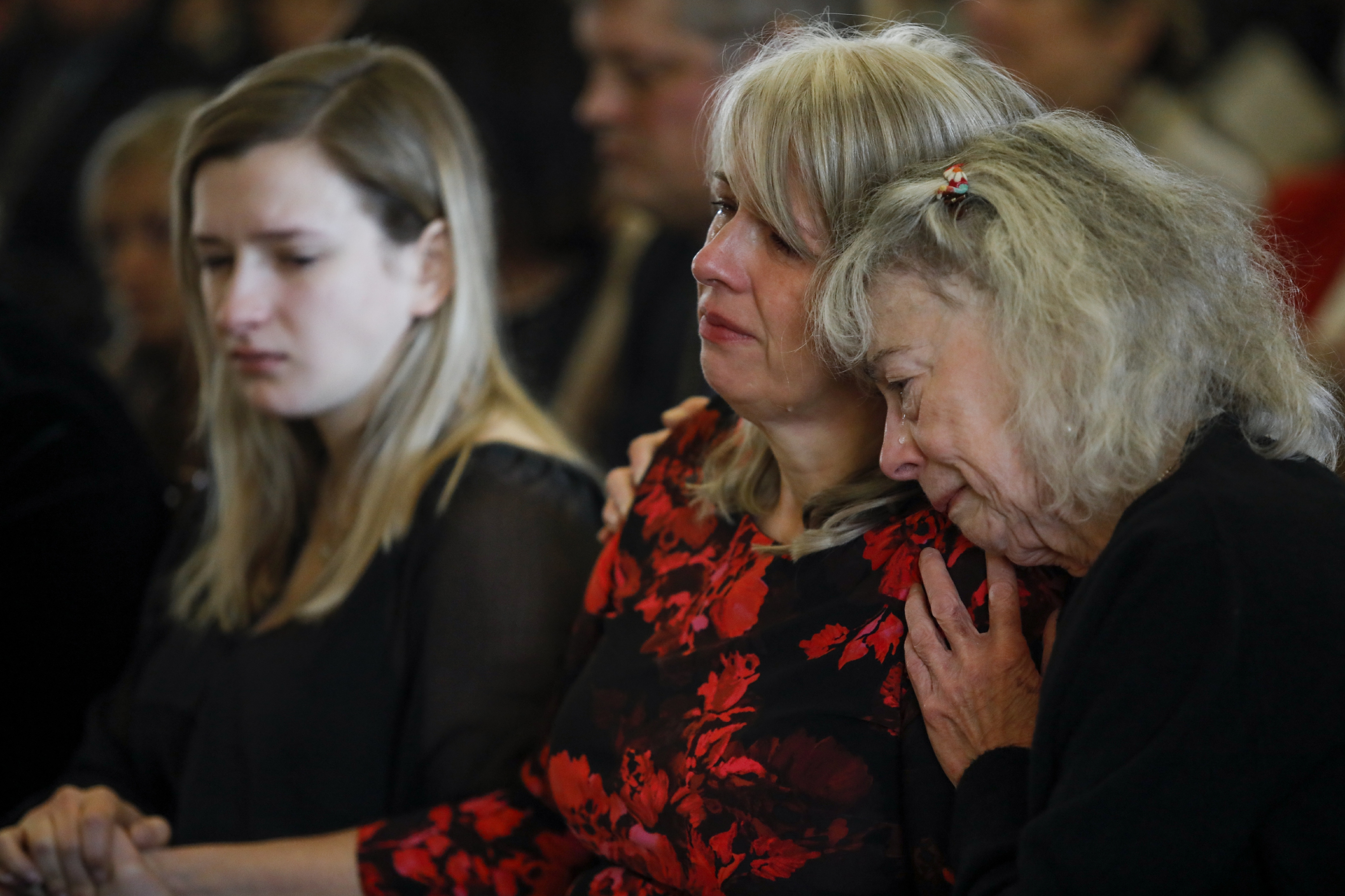 Cara Moser at her daughter Eliza Harper's funeral