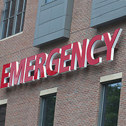 Baystate Medical Center Emergency Room sign