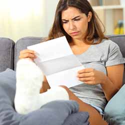 Woman reading scientific papers