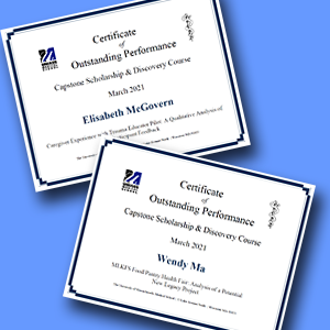 Outstanding Performance for Capstone Award Certificates