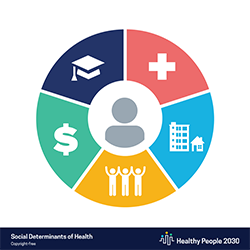 Healthy People 2030 Social Determinants of Health Graphic
