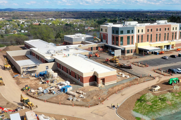 ariel view of the behavioral health hospital building under construction