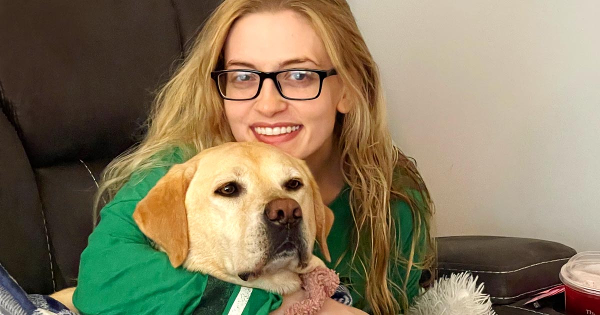 Lauren Pisani Baystate Health patient with dog