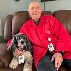 Kevin and the Lawson's service dog, Molly
