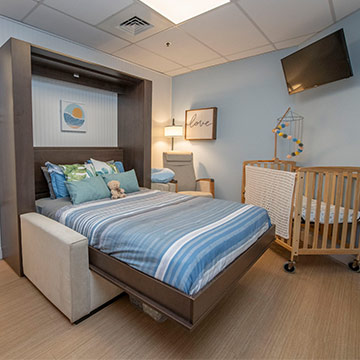 Family Care Room in the Davis NICU at Baystate Medical Center.