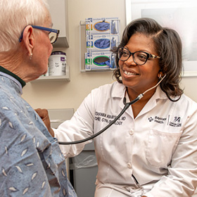 Doctor Myers with a patient