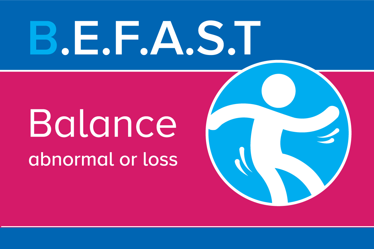 stroke symptoms awareness for abnormal or loss of balance