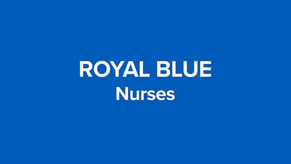 royal blue colored uniform representing nurses