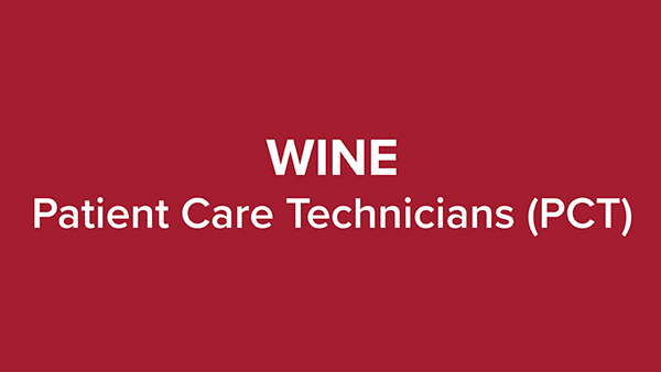 wine colored uniforms representing patient care technicians (pct)