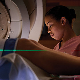 baystate health team member kemani harriott performing an x-ray